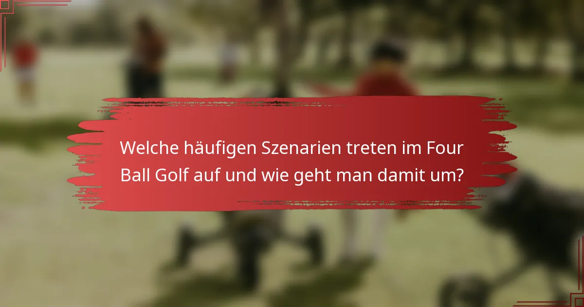 Welche häufigen Szenarien treten im Four Ball Golf auf und wie geht man damit um?