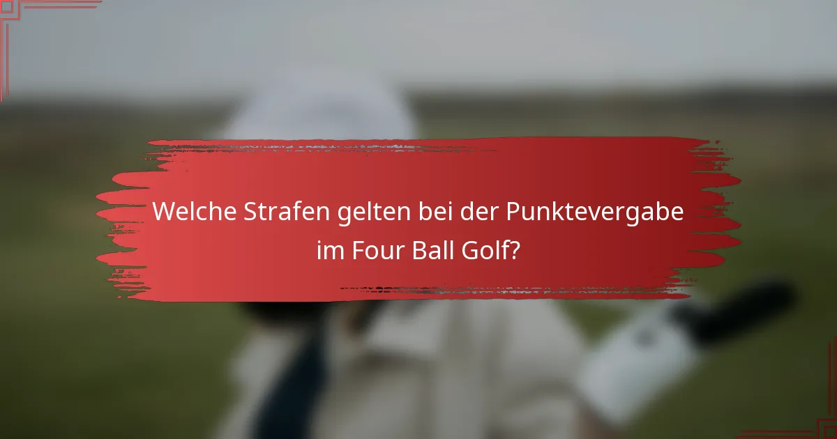 Welche Strafen gelten bei der Punktevergabe im Four Ball Golf?